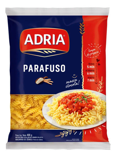 Macarrão De Sêmola Parafuso Adria Pacote 400g