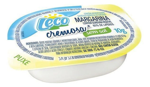 Margarina Sem Sal Leco Cremosa Blister Sache 10g Kit 24 Unid