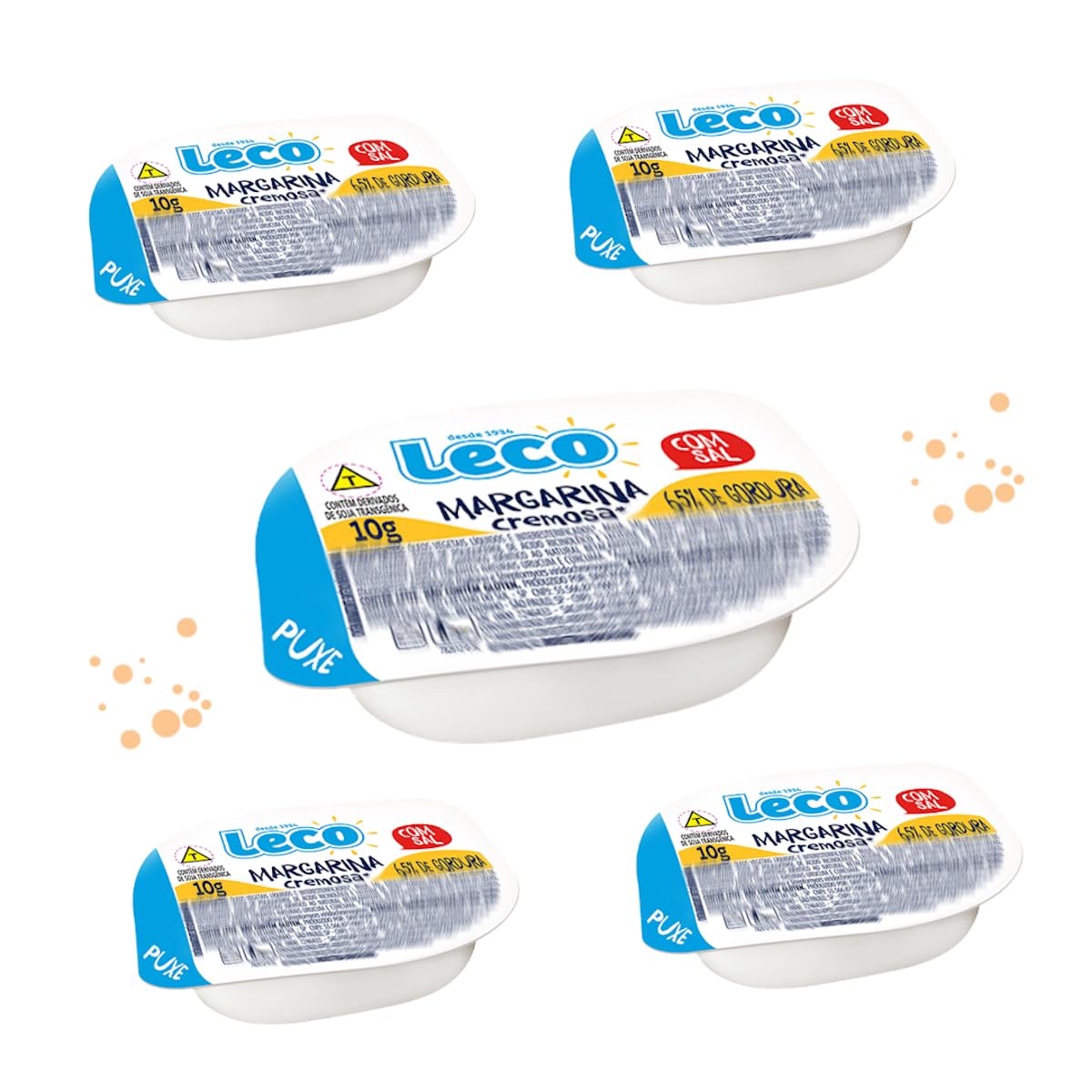 Margarina Com Sal Leco Cremosa Blister Sache 10g Kit com 24 unidades