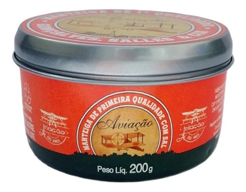 Manteiga Aviação Lata 200g - Kit 03 Unidades