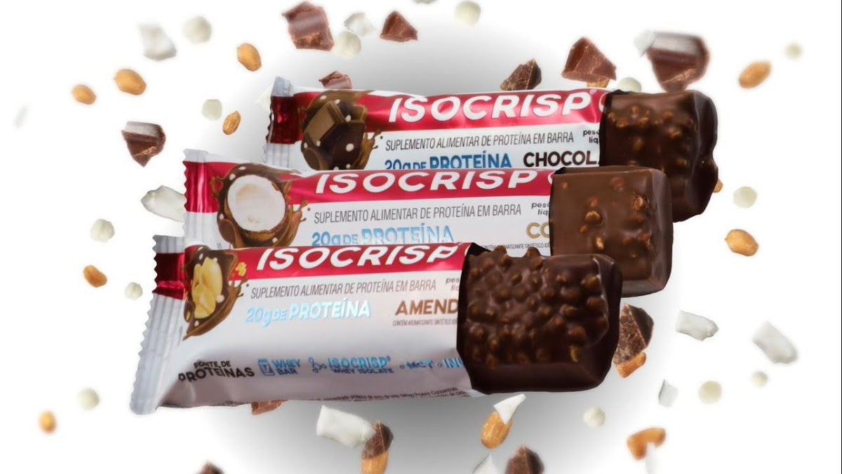 Isocrisp Whey Bar - 12 Unidades 55G Amendoim - Vitafor, Vitafor, 55 G