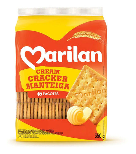 Biscoito Cream Cracker Manteiga Marilan Pacote 350g