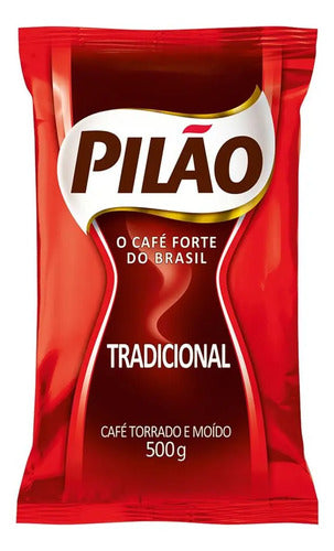 Café Torrado E Moído Tradicional Pilão Pacote 500g - Kit 03