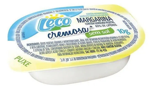 Margarina Sem Sal Leco Cremosa Blister Sache 10g Kit 96 Unid