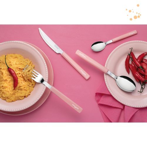 Tramontina Faqueiro 16Pcs Mulher Maravilha Rose - Sortidos Com Laminas Aco Inox E Cabos Polipropileno