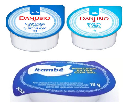 Kit 72 Blister Sache Manteiga Itambé Requeijão e Cream Cheese Danubio
