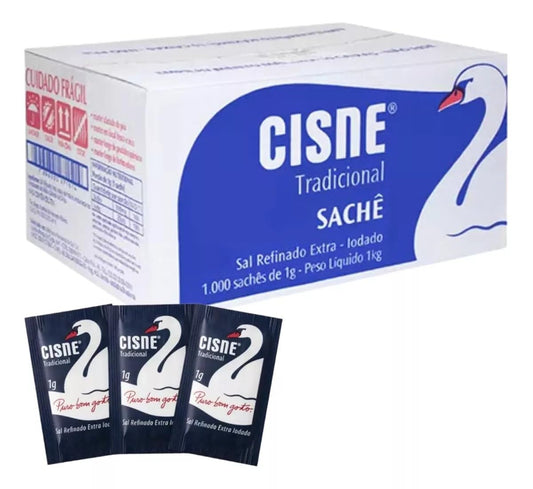 Caixa de Sache de sal Cisne 1000 unidades
