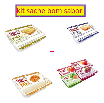 Kit Mini Geleia+manteiga +mel+cream Cheese Sache 25 Un Cada