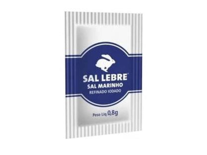 Sal Sache Refinado Lebre Bom Sabor 0,8g com 1000 unidades