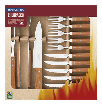 Kit para Churrasco 15 Peças Tramontina Natural