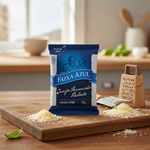 Faixa Azul Queijo Parmesão Ralado Sache 100 Unidades De 10g