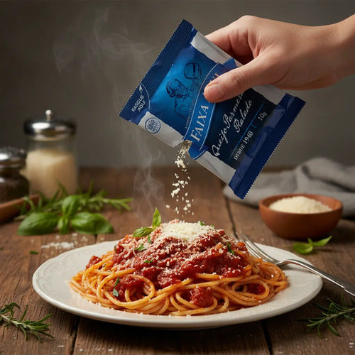 Faixa Azul Queijo Parmesão Ralado Sache 100 Unidades De 10g