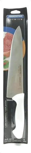 Faca Inox Açougueiro Cabo Branco 8'' Chef Premium Tramontina