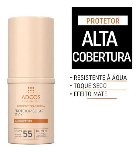 Protetor Solar Adcos Tonalizante Base Stick Fps55 17g