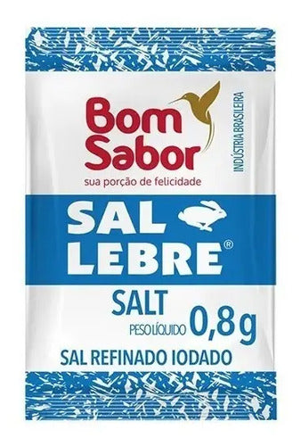 Sal Refinado Lebre Bom Sabor Sache 0,8g -cx 2000 Unidades