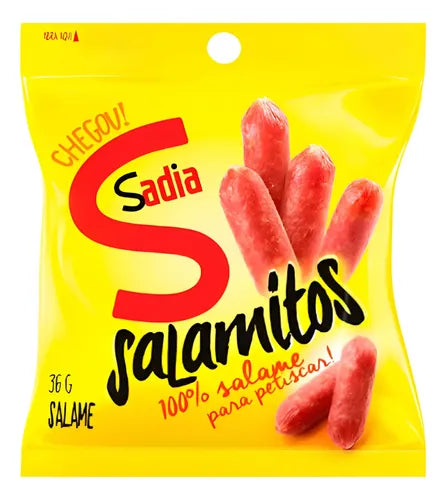 Kit Com 12 Pacotes Salame Petisco Sadia Salamitos Pocket 36g