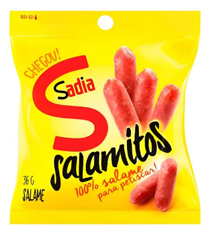 Kit Com 12 Pacotes Salame Petisco Sadia Salamitos Pocket 36g