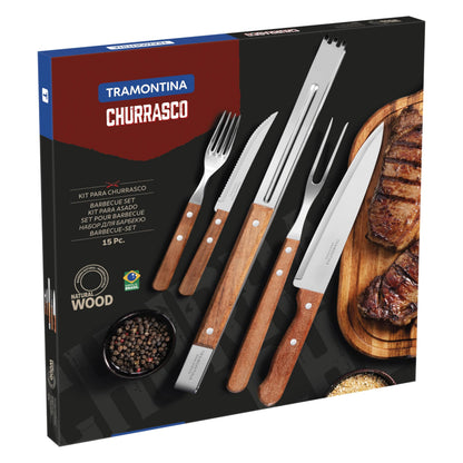 Kit para Churrasco 15 Peças Tramontina Natural