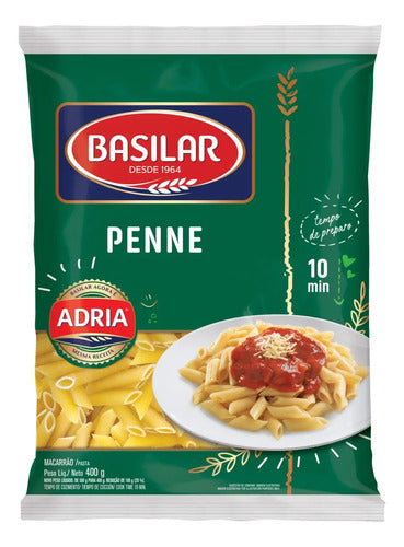 Macarrão De Sêmola Penne Basilar Adria Pacote 400g