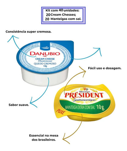 Kit Cream Cheese Danubio + Manteiga Sache 20 Un De Cada