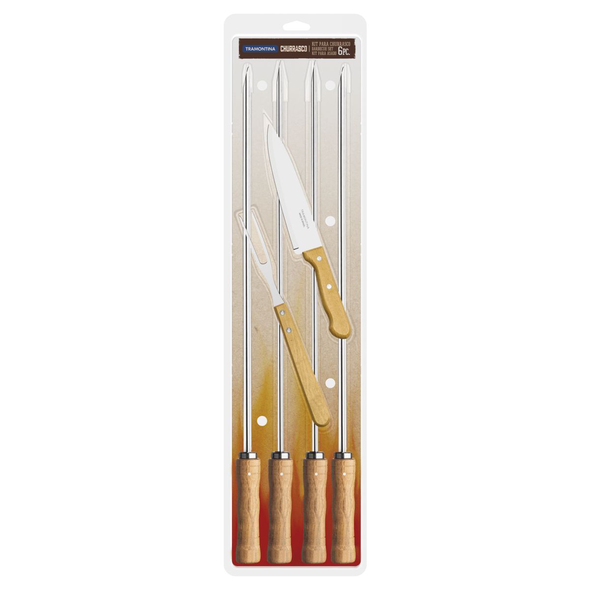 Jogo para Churrasco Inox 6 Peças Tramontina
