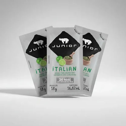 MOLHO ITALIAN JUNIOR SACHÊ 18G CAIXA 180 UNIDADES