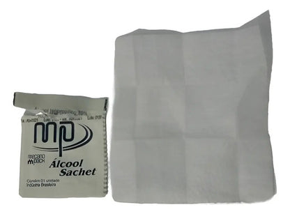 Higienizador De Bolso Prevenção C/ Álcool 70%  100 Sachês   Álcool