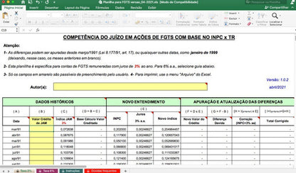 Correção Fgts Modelo Ação Petição  + Kit Planilha Cálculo
