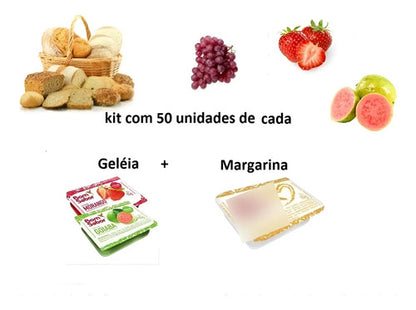 Kit Combo Sache Geleia + Margarina Blister Mini 50 Unidades