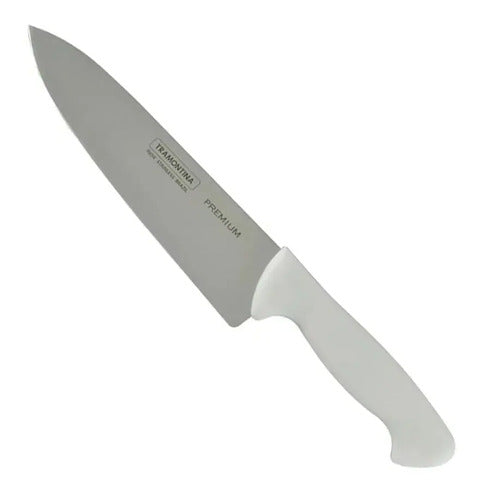 Faca Inox Açougueiro Cabo Branco 8'' Chef Premium Tramontina