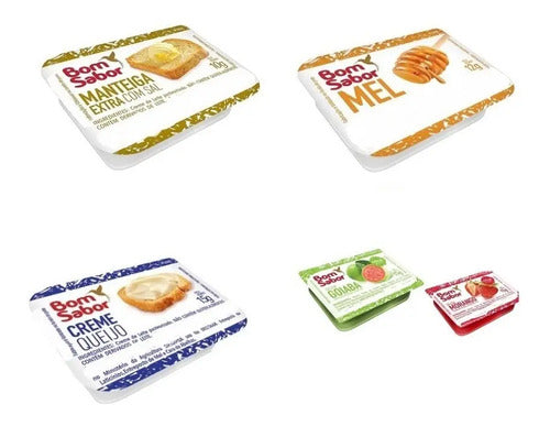 Kit Mini Geleia + Manteiga + Mel + Cream Cheese Sachê 30 Un