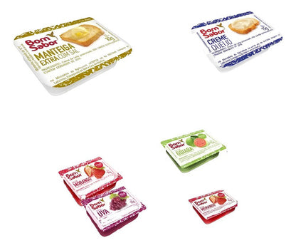 Kit Sache Mini Geleia+ Manteiga+ Cream Cheese 10 Un De Cada