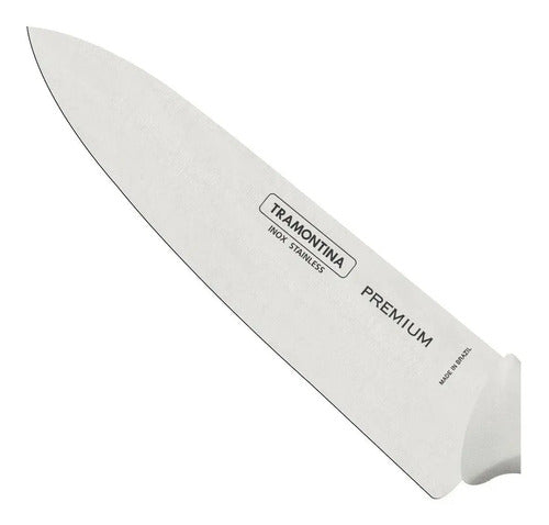 Faca Inox Açougueiro Cabo Branco 8'' Chef Premium Tramontina