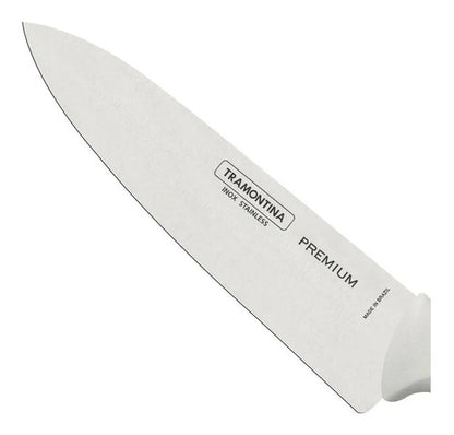 Faca Inox Açougueiro Cabo Branco 8'' Chef Premium Tramontina
