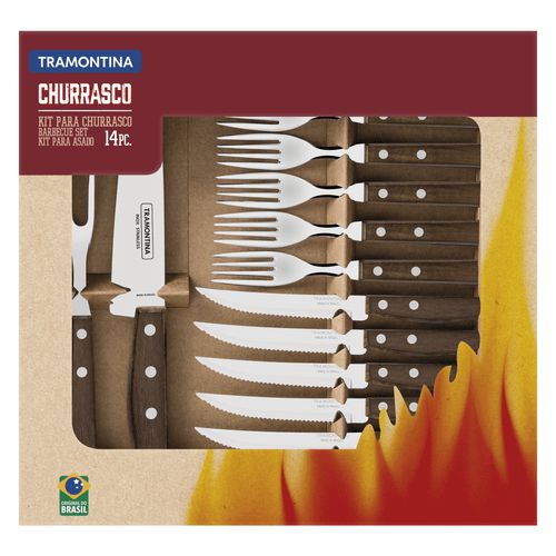 Kit Para Churrasco 14 Peças, Tramontina, 22299011, Natural