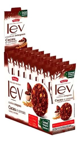 Cookies Lev Integrais Cacau e Cereais Marilan Caixa Display com 8 pacotes de 40g