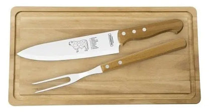 Kit Churrasco Tramontina Inox Dynamic 3 Pcs Tabua Faca Garfo