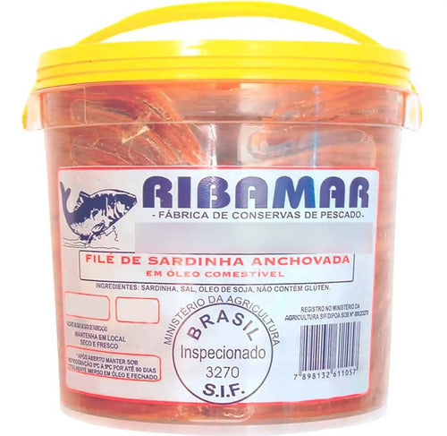 Filé De Sardinha Anchovada Ribamar Balde 1kg