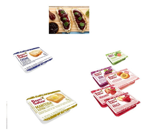 Kit  20 Geleia + 20 Manteiga + 20 Cream Cheese Sache Blister