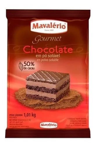 Chocolate Em Po 50% Cacau Mavalerio 1,01kg Linha Gourmet