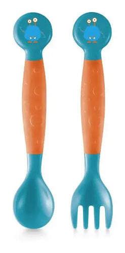 Colher e Garfo Infantil Flexivel Ergonomico sem BPA
