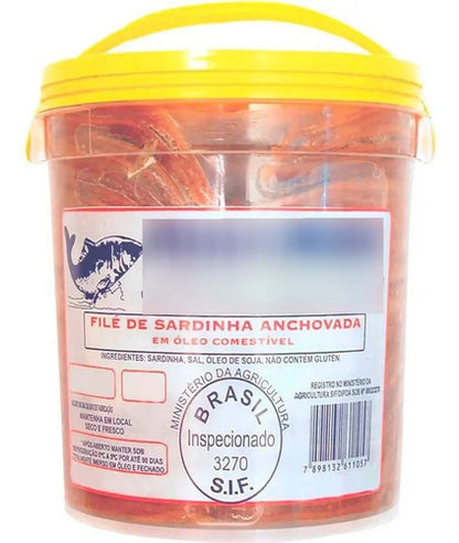 Filé De Sardinha Anchovada Ribamar Balde 1kg