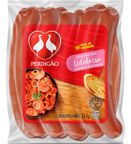 Linguiça Tipo Calabresa Cozida e Defumada Pacote com 2,5kg