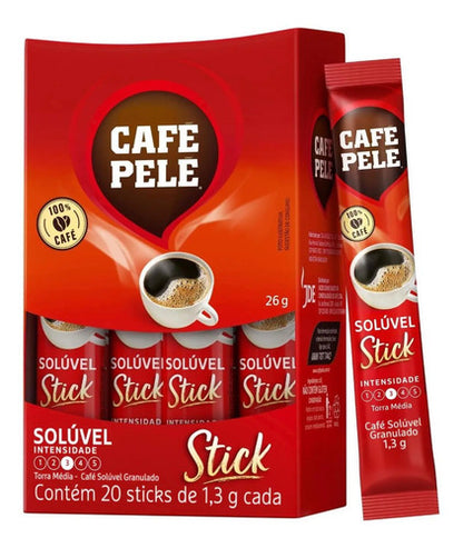 Café Pelé Stick Solúvel Sachê 1,3g - Caixa 40 Sachês