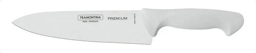 Faca Inox Açougueiro Cabo Branco 8'' Chef Premium Tramontina