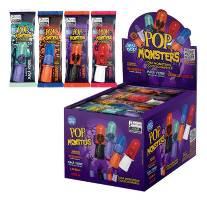 Pirulito Pop Monsters Sortidos 14g 24un