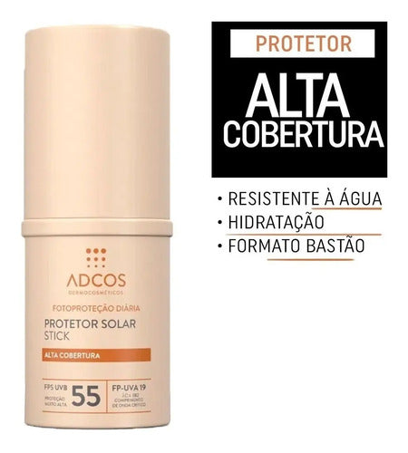 Protetor Solar Adcos Tonalizante Base Stick Fps55 17g