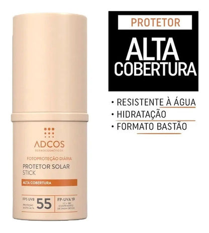 Protetor Solar Adcos Tonalizante Base Stick Fps55 17g