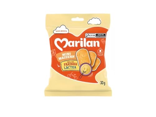Biscoitos Mini Marilan Maizena, 30g cada, Caixa com 30 Unidades, Total 900g, Nova Fórmula com Farinha Láctea