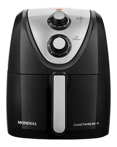 MONDIAL Fritadeira Sem Óleo Grand Family Inox - 5L, 127V, Preto, 1900W - AFN-50-BI